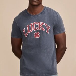 Lucky Brand Lucky Clover Logo T-Shirt Dress Blues Men's XL